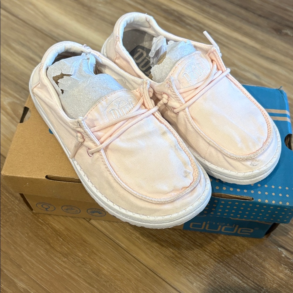 HEY DUDE WENDY YOUTH SLUB CANVAS PINK - Kids Light Pink Sneakers